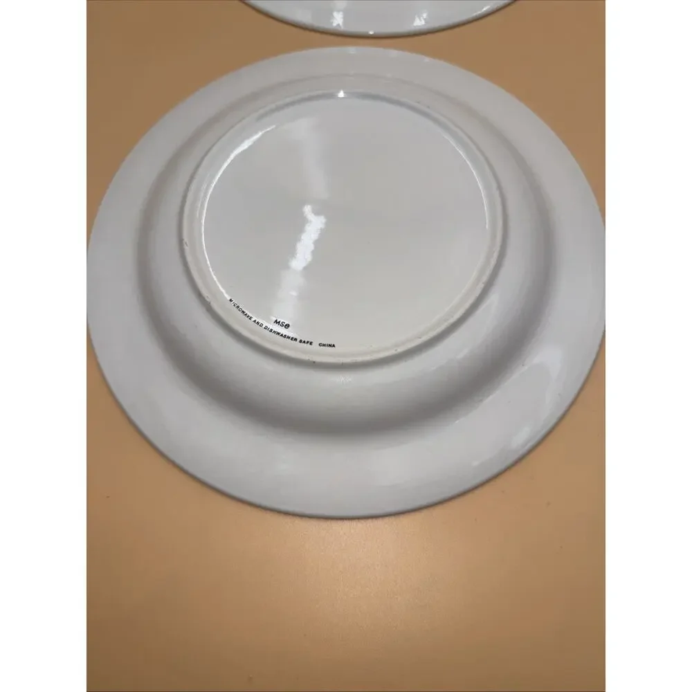 MARTHA STEWART 4 Dinner Plates Green Tea Nosegay Pattern Salad Plates 10.5”